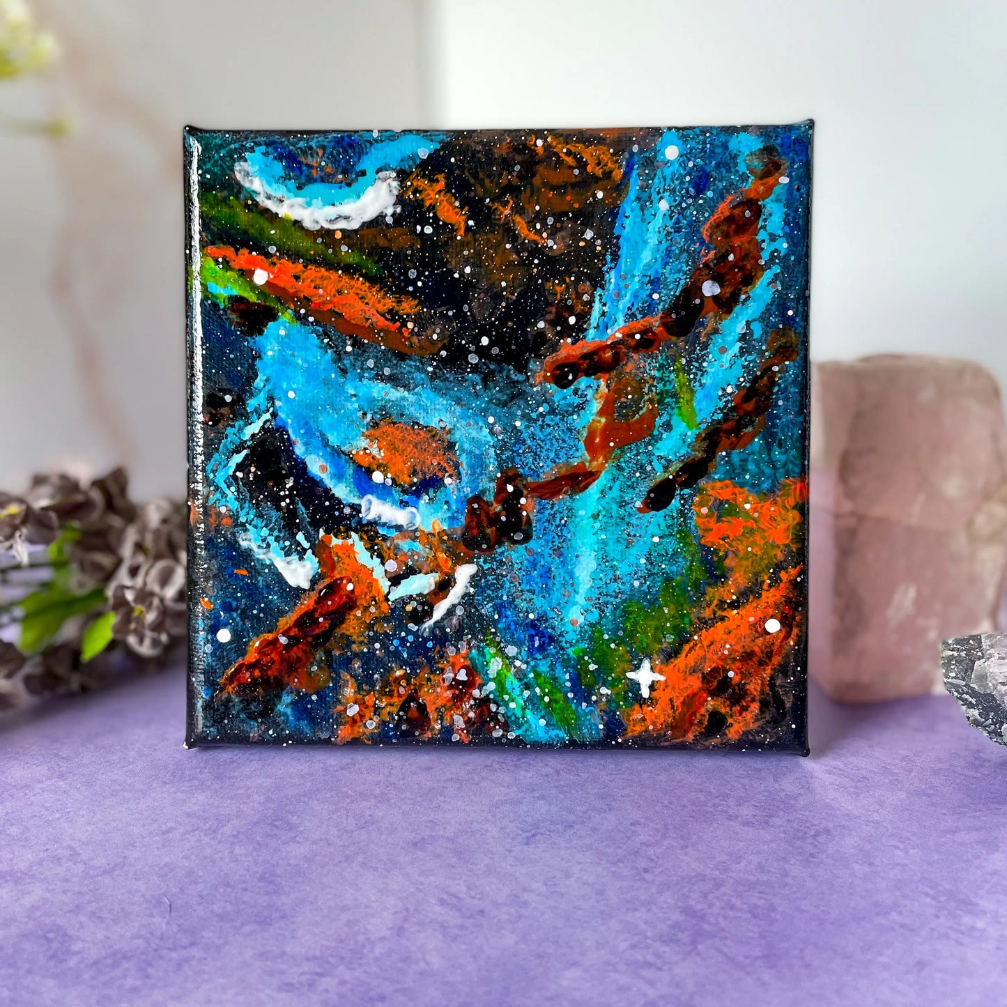 Rosette Nebula - NGC 2244 - 6x6 Mini Painting