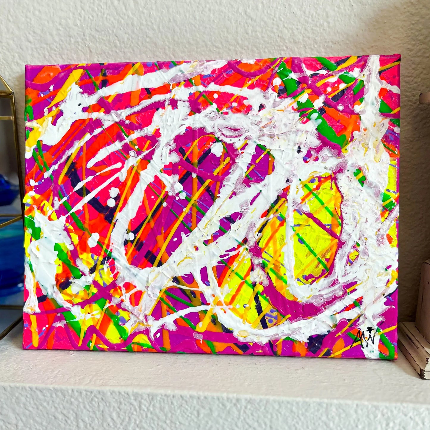 Neon Revolution 11x14 Abstract Painting