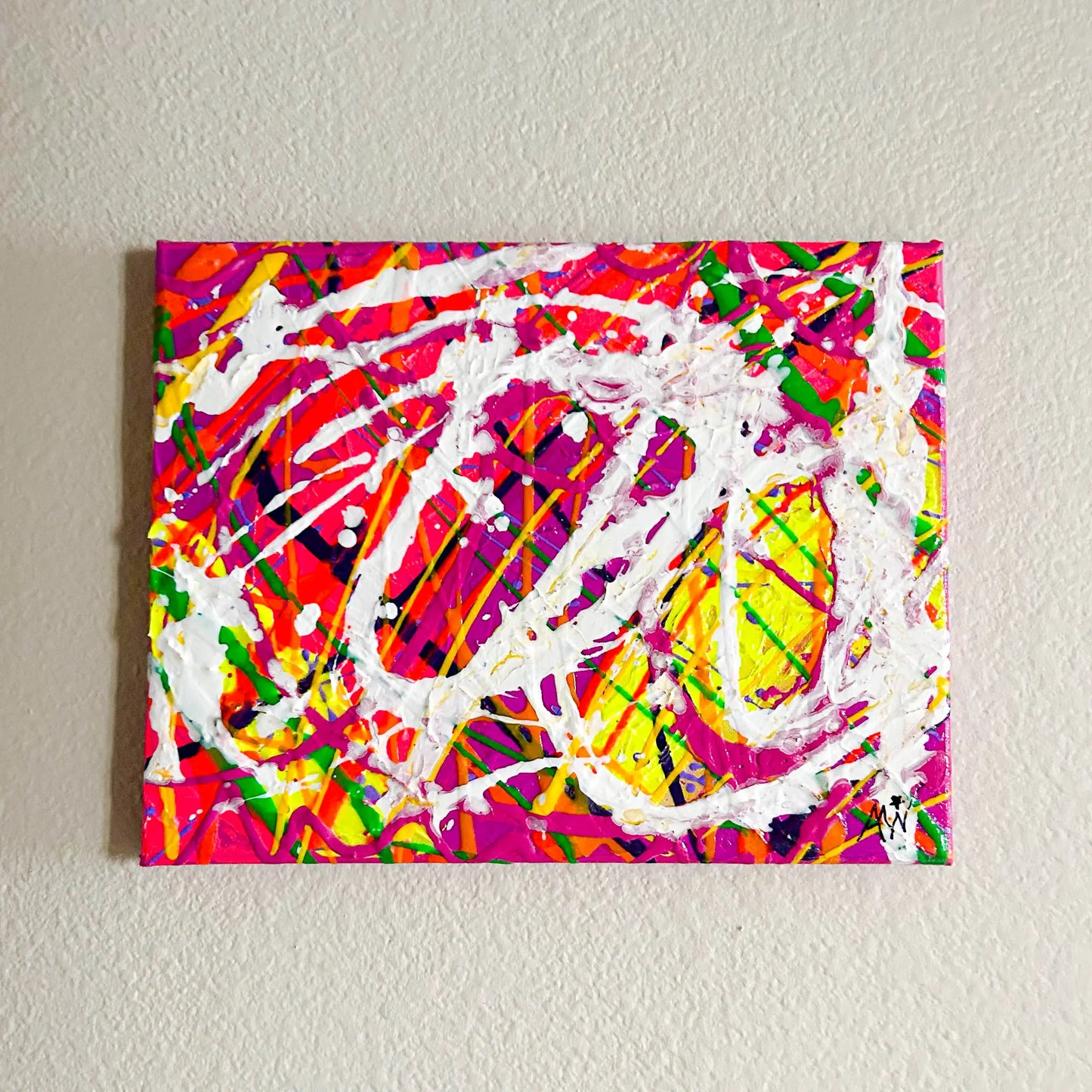 Neon Revolution 11x14 Abstract Painting
