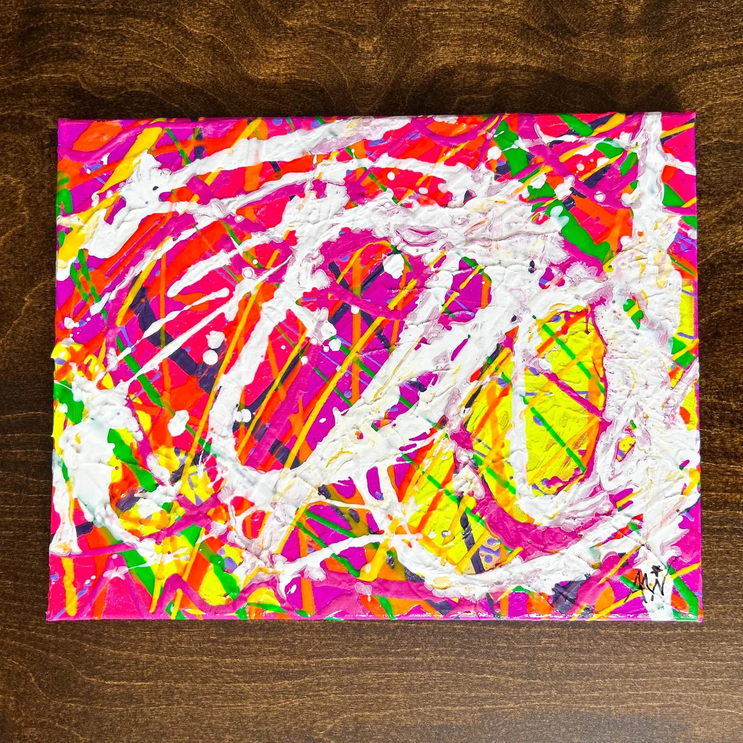 Neon Revolution 11x14 Abstract Painting