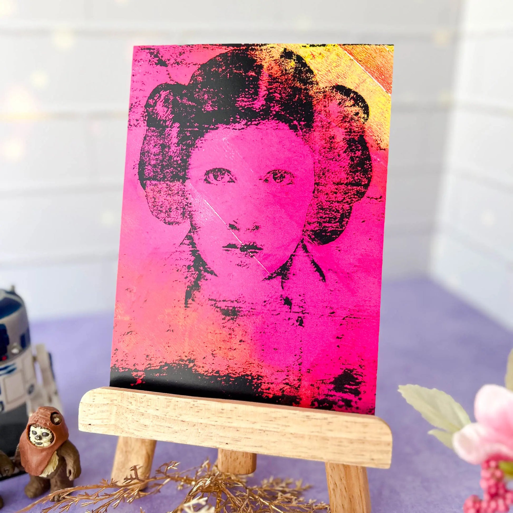 Rebel Resonance 5x7 Art Card on an easel