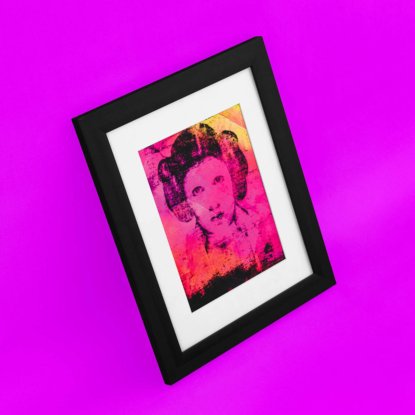 Rebel Resonance 5x7 Art Card framed at an angle