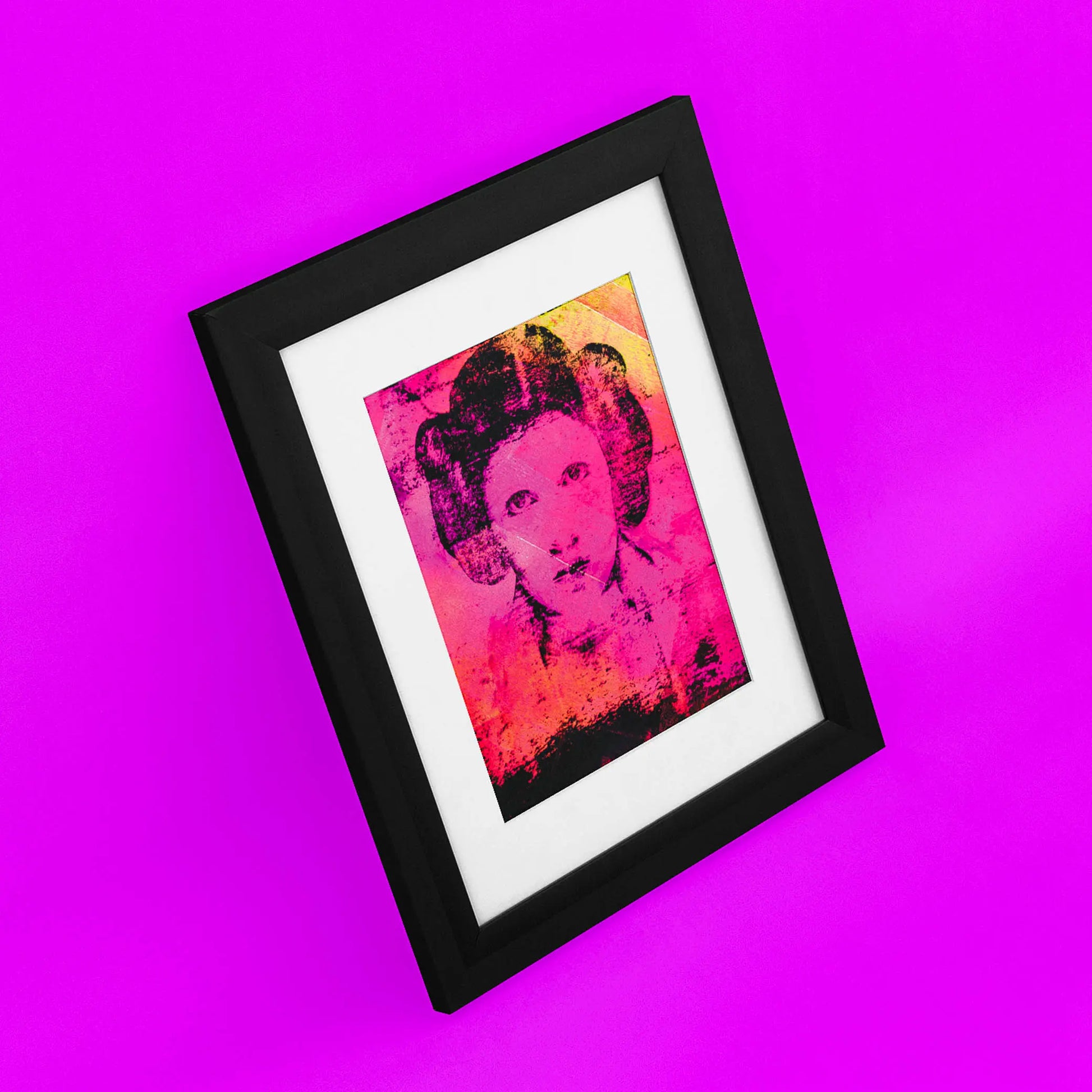 Rebel Resonance 5x7 Art Card framed at an angle