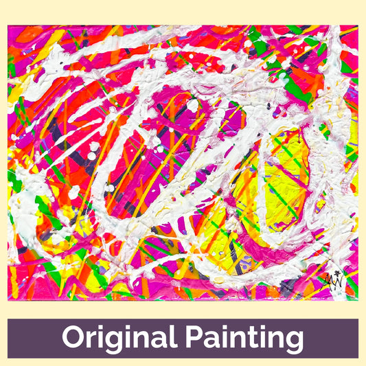 Neon Revolution 11x14 Abstract Painting