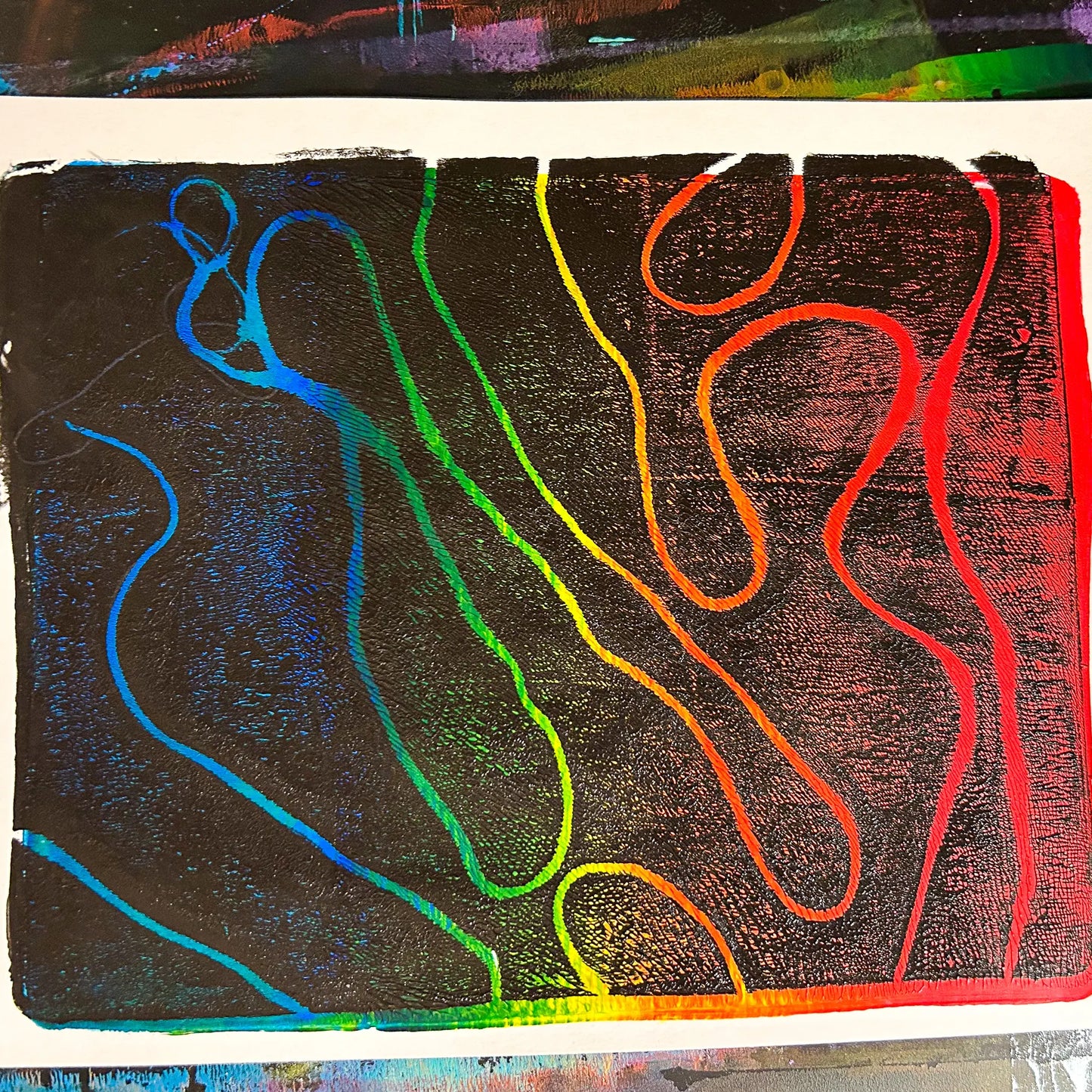 String Theory 8x10 Gel Plate Print