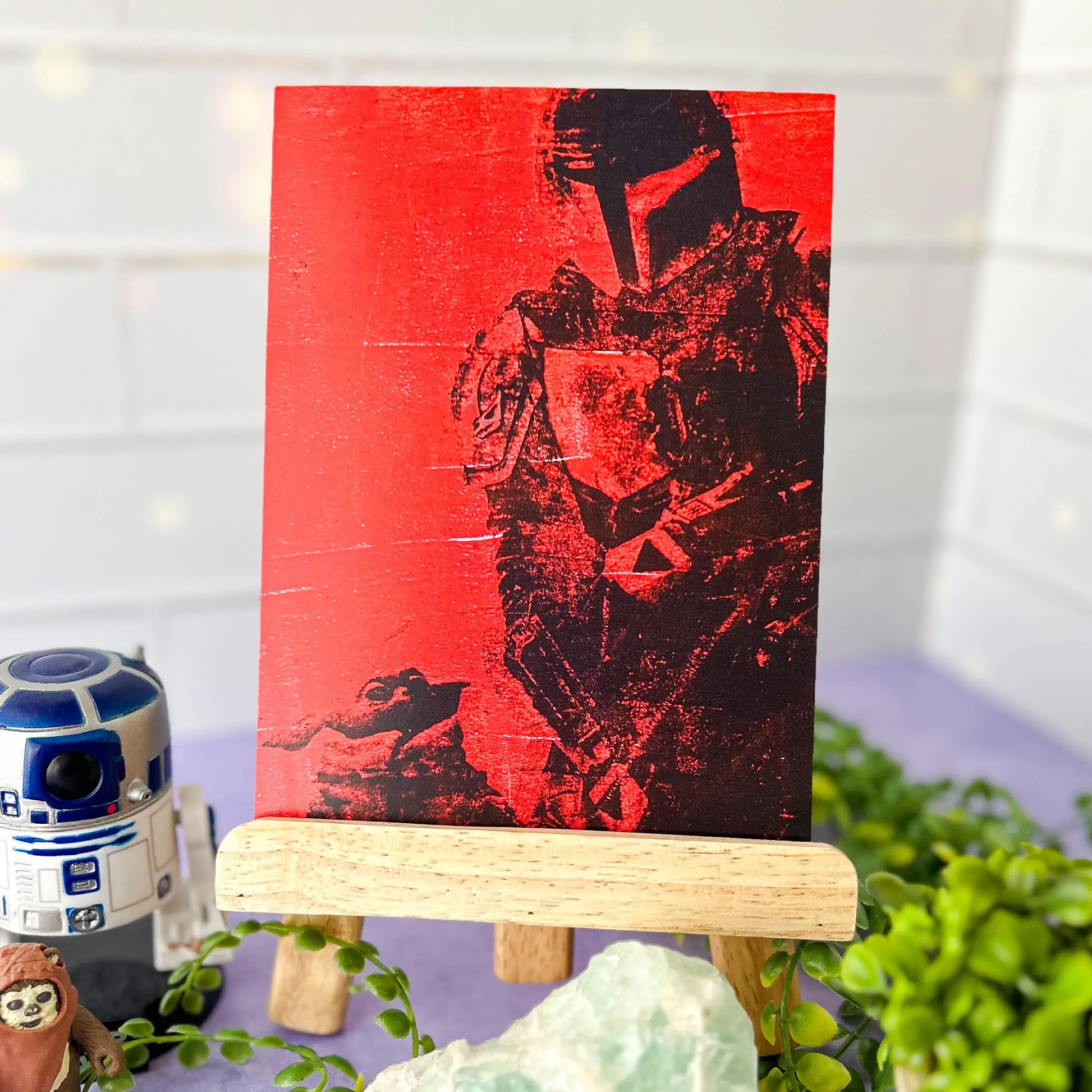 Father and Son 5x7 Art Card on an easel