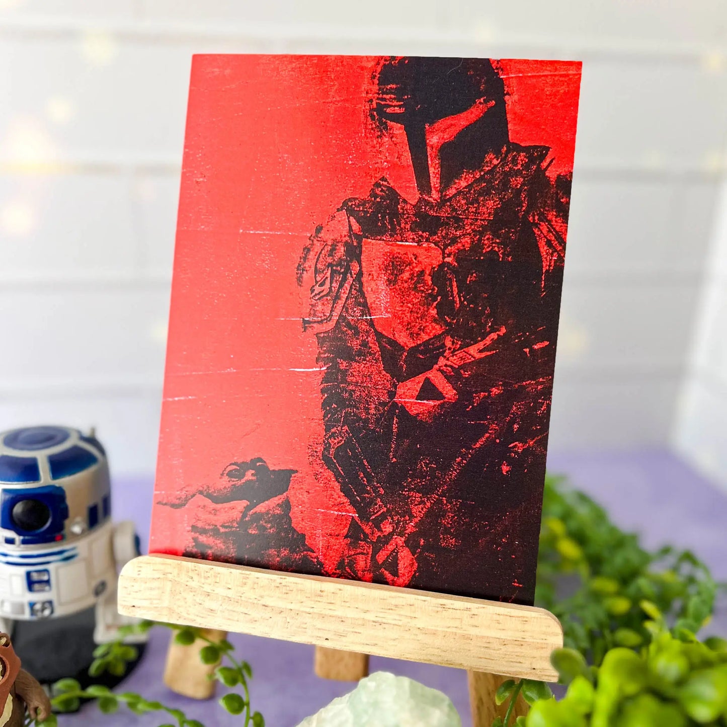 Father and Son 5x7 Art Card on an easel