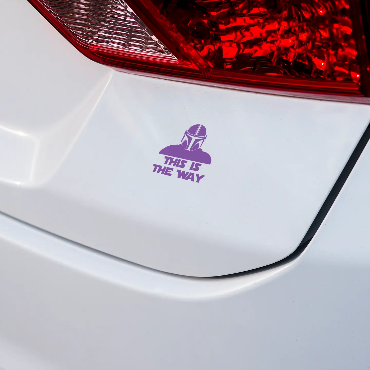 Small This is the Way Customizable Geek Vinyl Decal on car