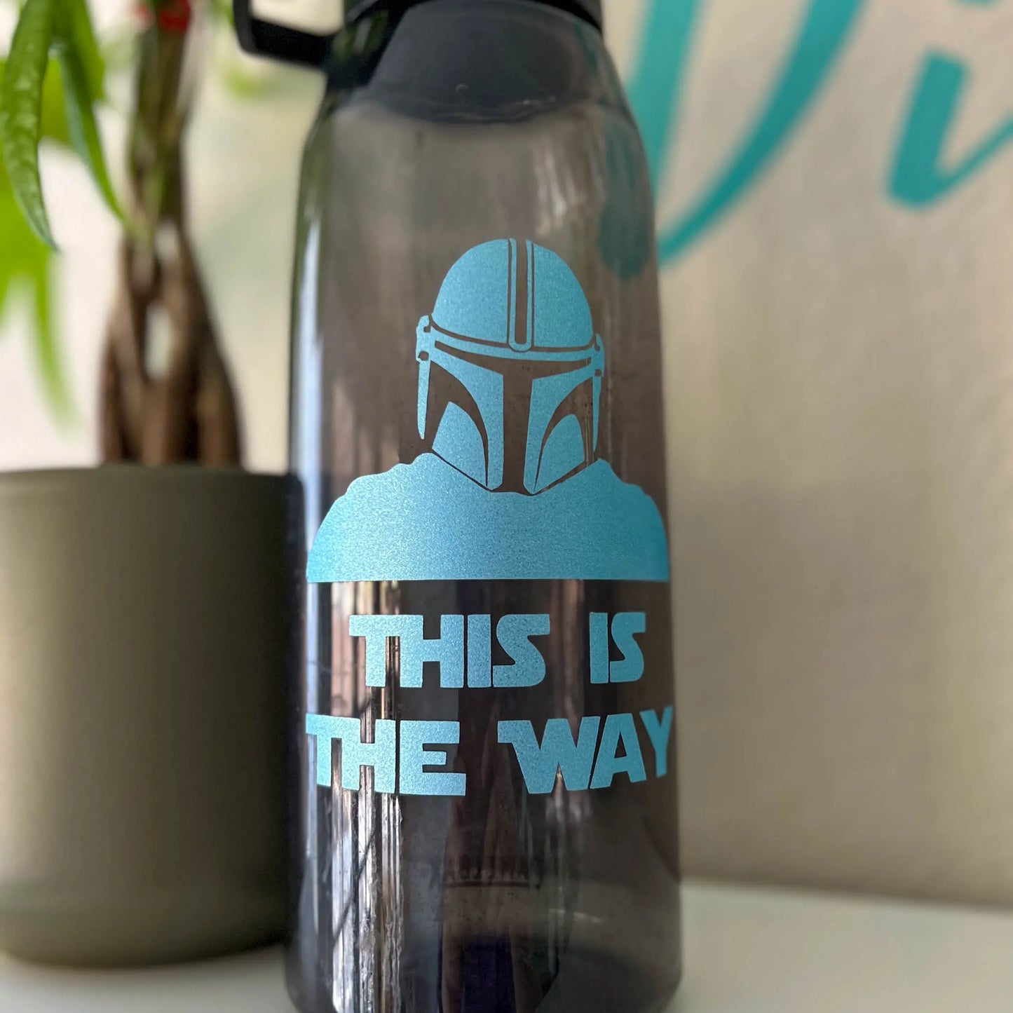 This is the Way Geek Vinyl Decal in Shimmer Vinyl on Camelbak bottle