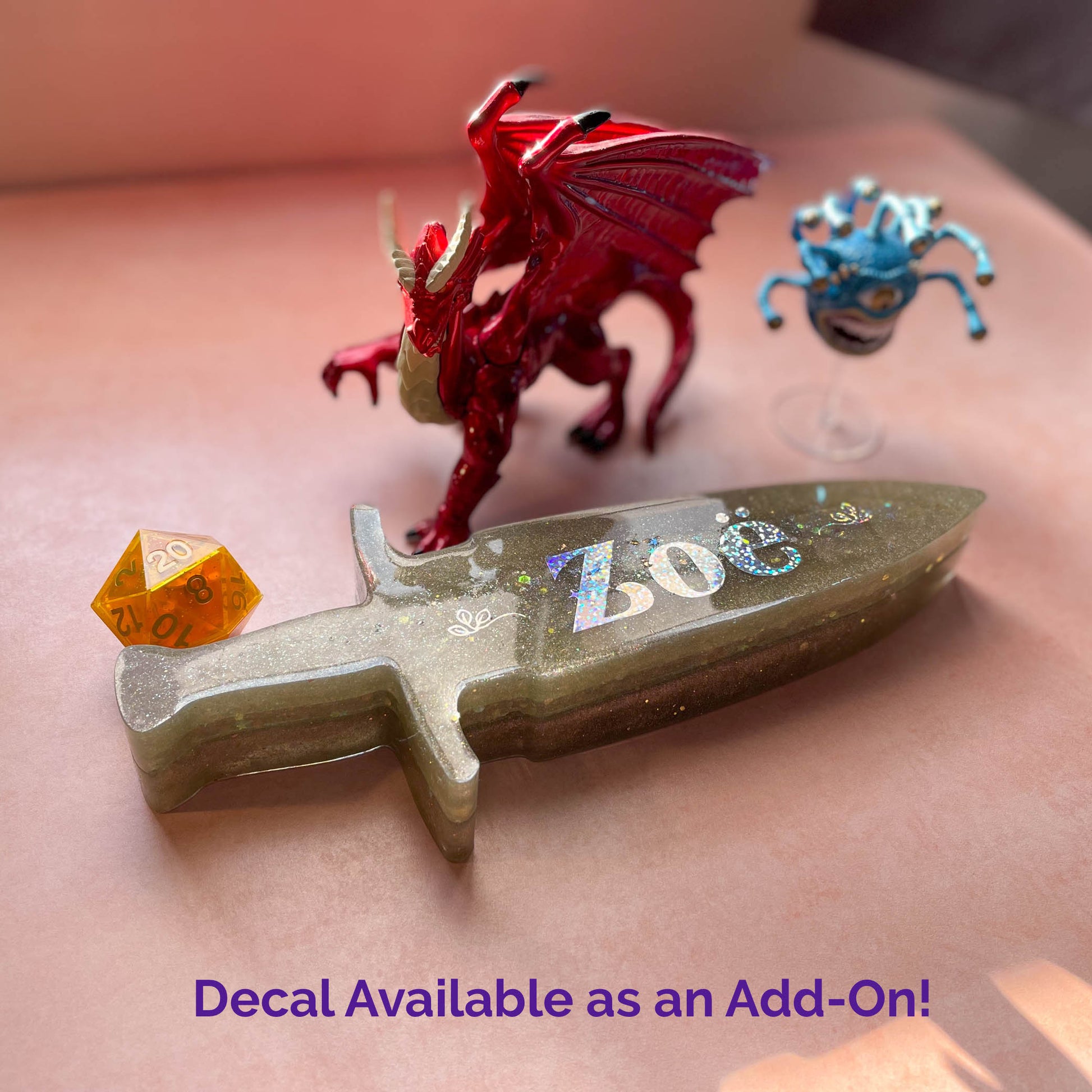 Dagger Dice Box Custom Name Example