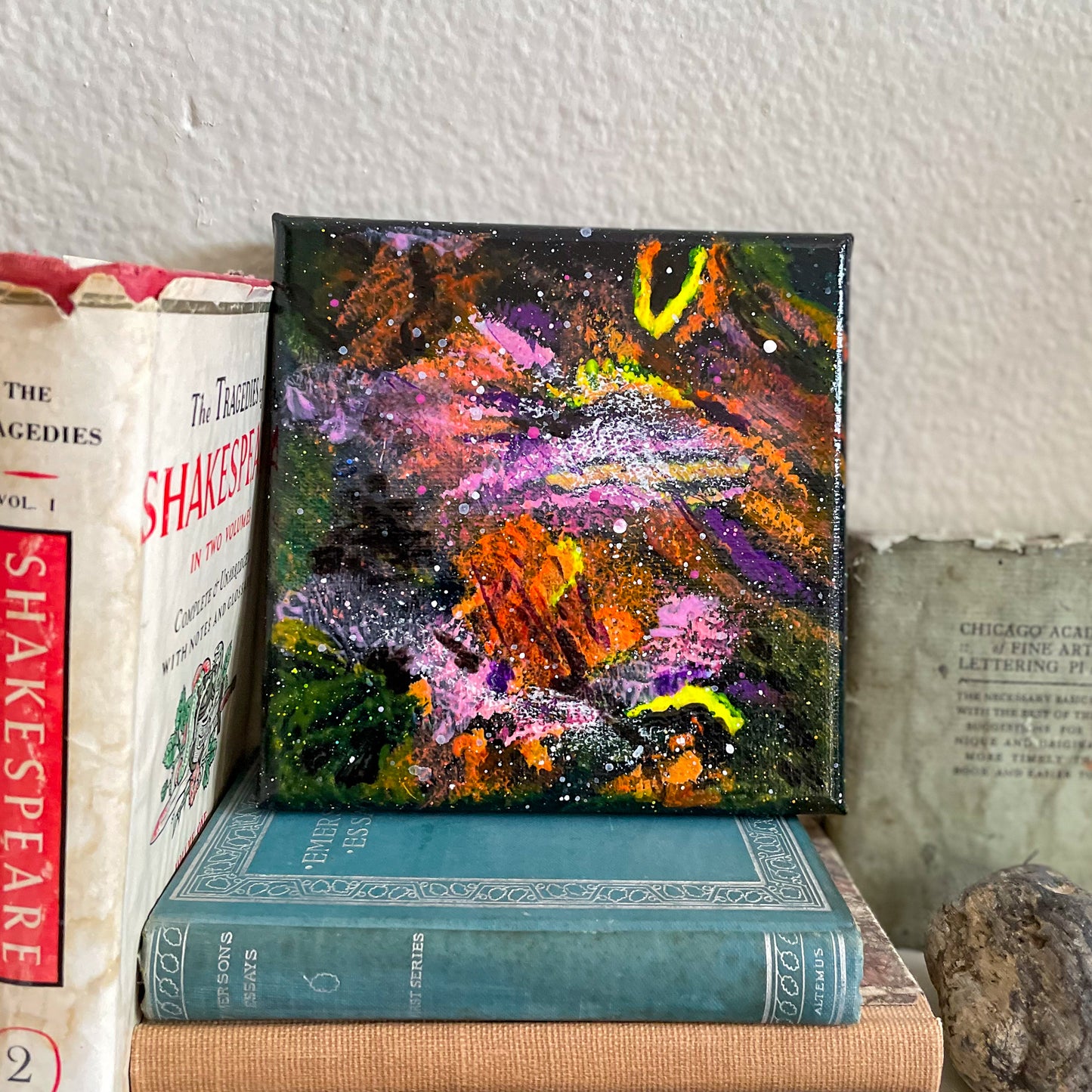 Christmas Tree Cluster and Cone Nebula Original 6x6 Painting