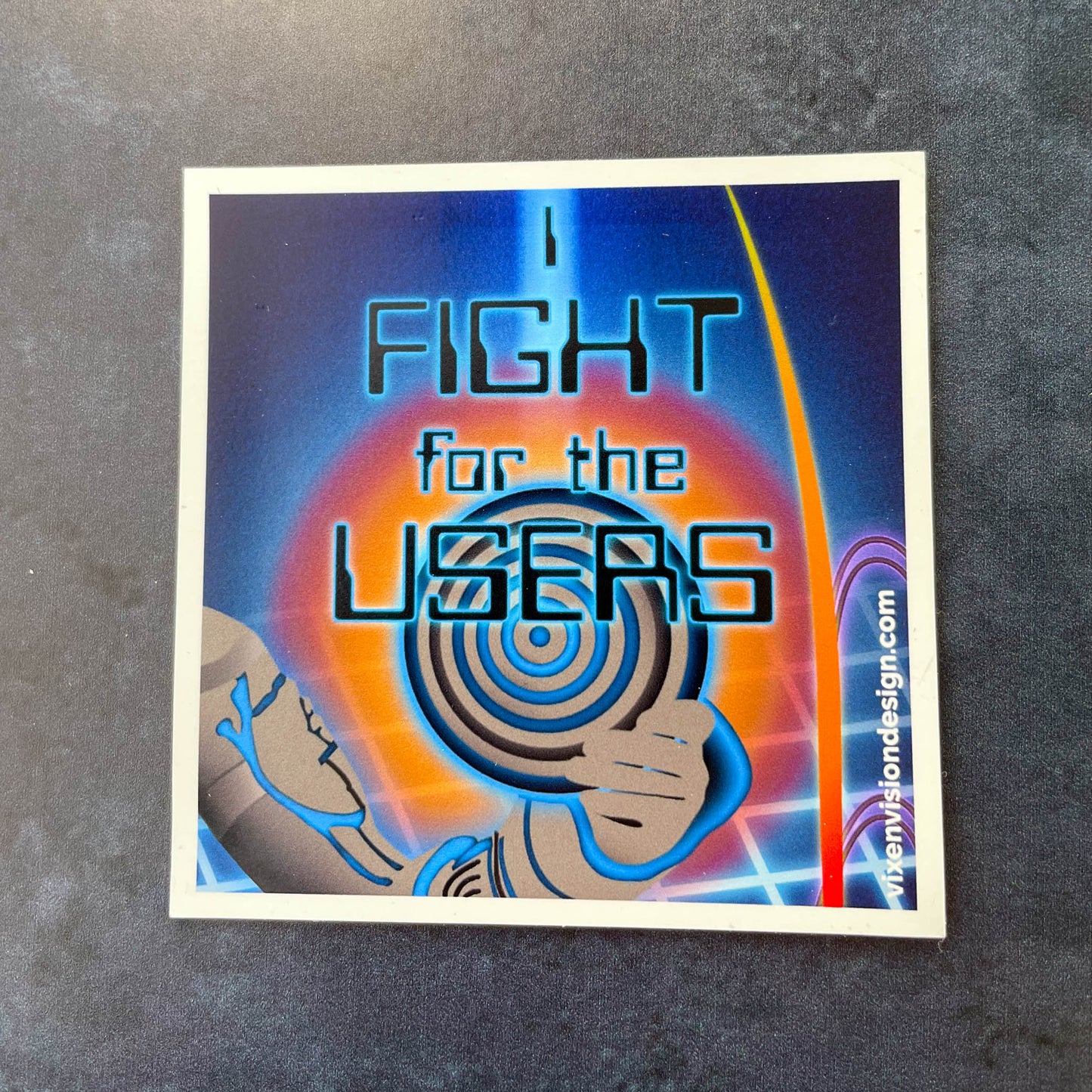 I Fight for the Users Magnet on dark blue background