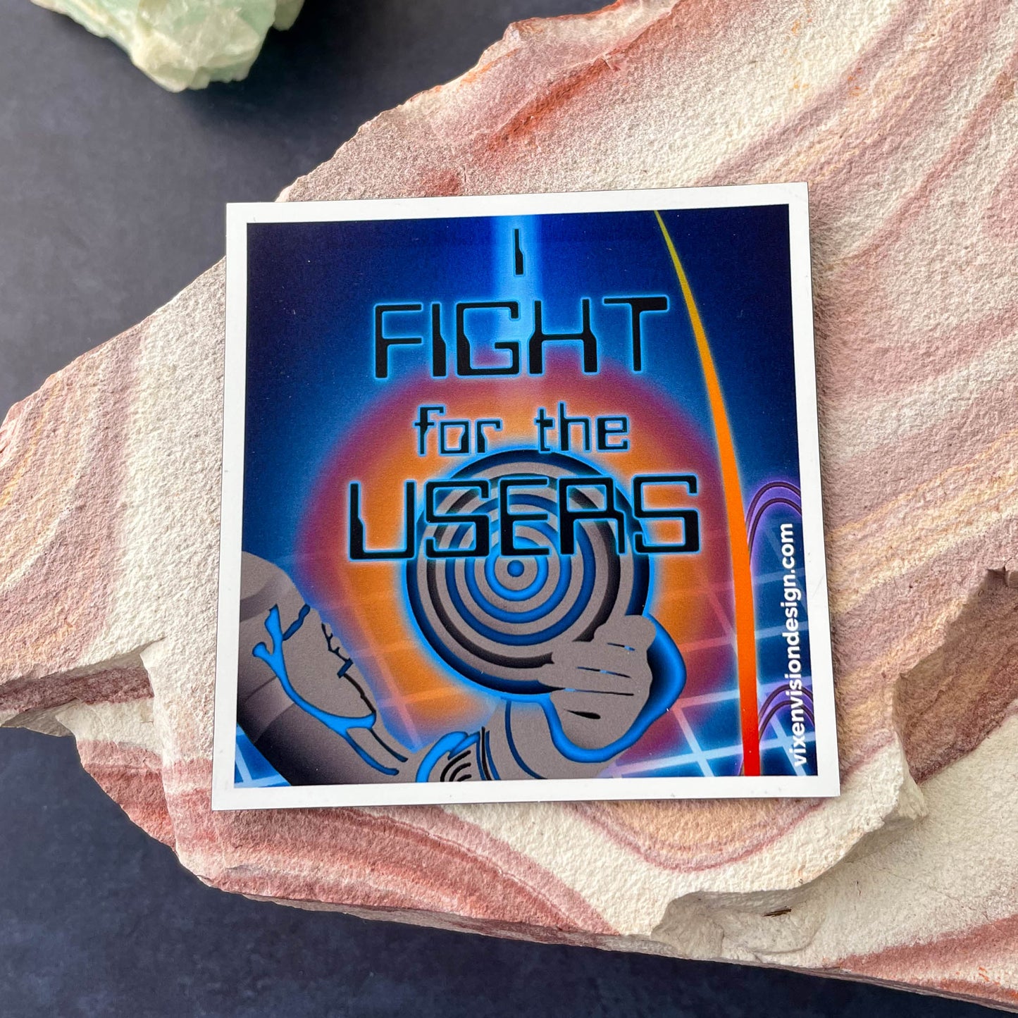 I Fight for the Users 3" Square Magnet
