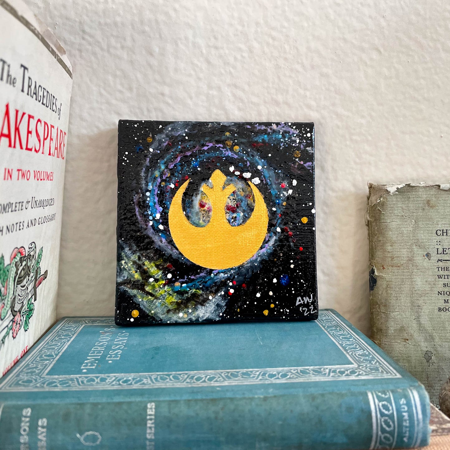 Gold Rebel M51 Whirlpool Galaxy 4x4 Mini Painting