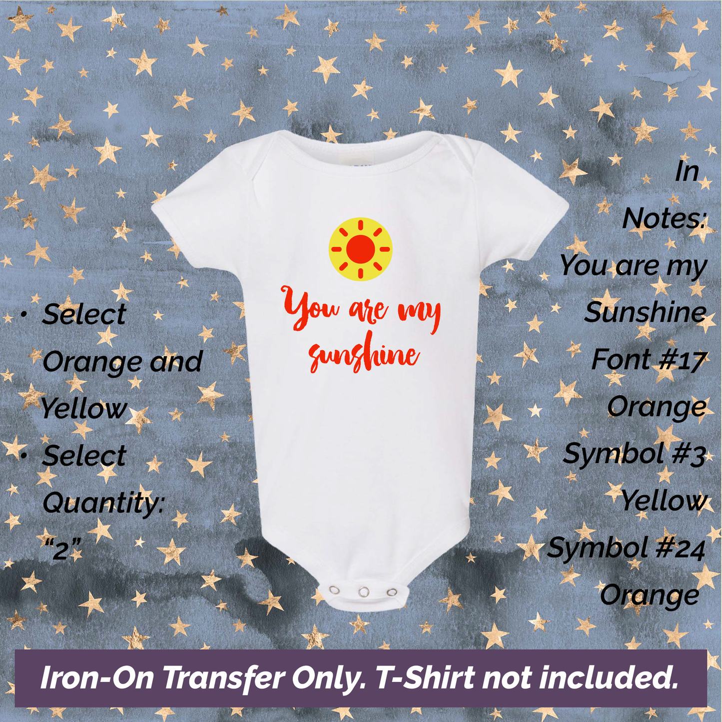 Custom Iron-On Heat Transfer Vinyl - Onesie-Example