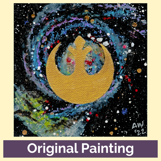 Gold Rebel M51 Whirlpool Galaxy 4x4 Mini Painting