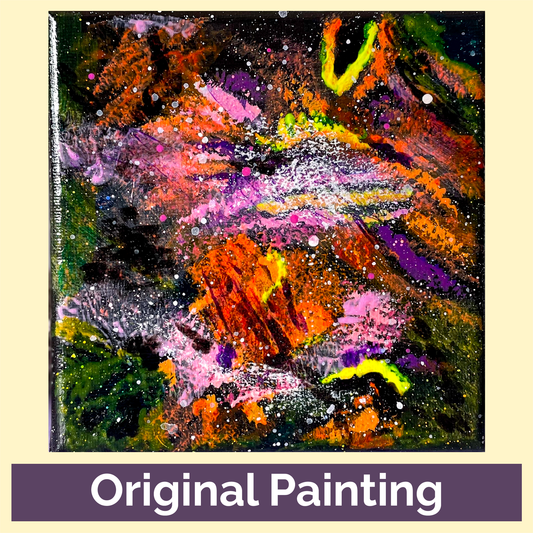 Christmas Tree Cluster and Cone Nebula Original 6x6 Painting