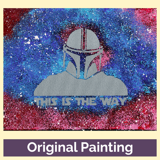 This is the Way Blue and Salmon 8x10 Geek Galaxy Painting