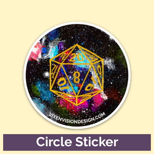 D20 Orion Nebula 3" Circle Sticker