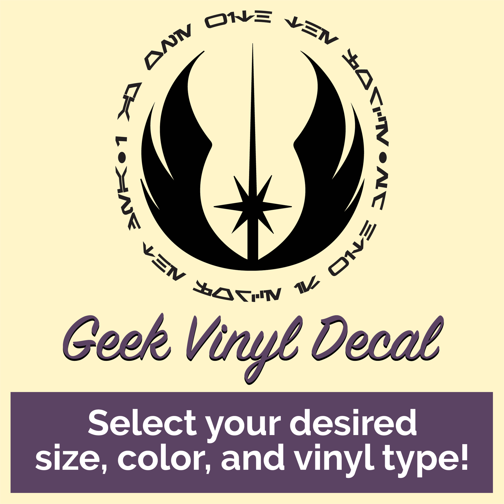 I am one with the Force Aurebesh Jedi Decal