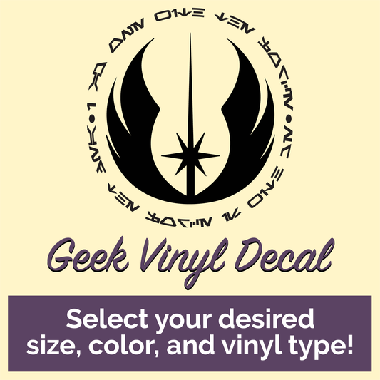 I am one with the Force Aurebesh Jedi Decal