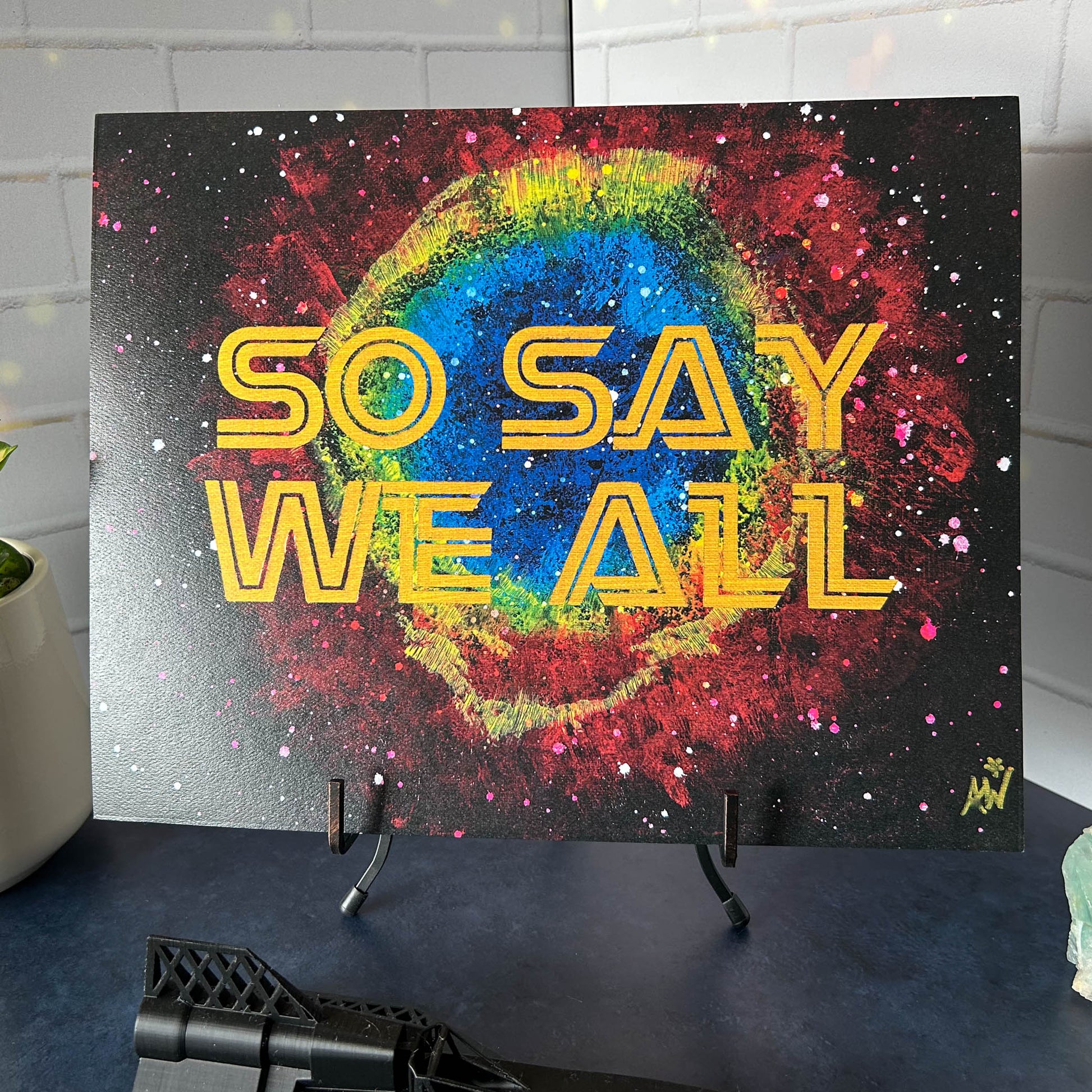 So Say We All Eye of Jupiter art print on stand