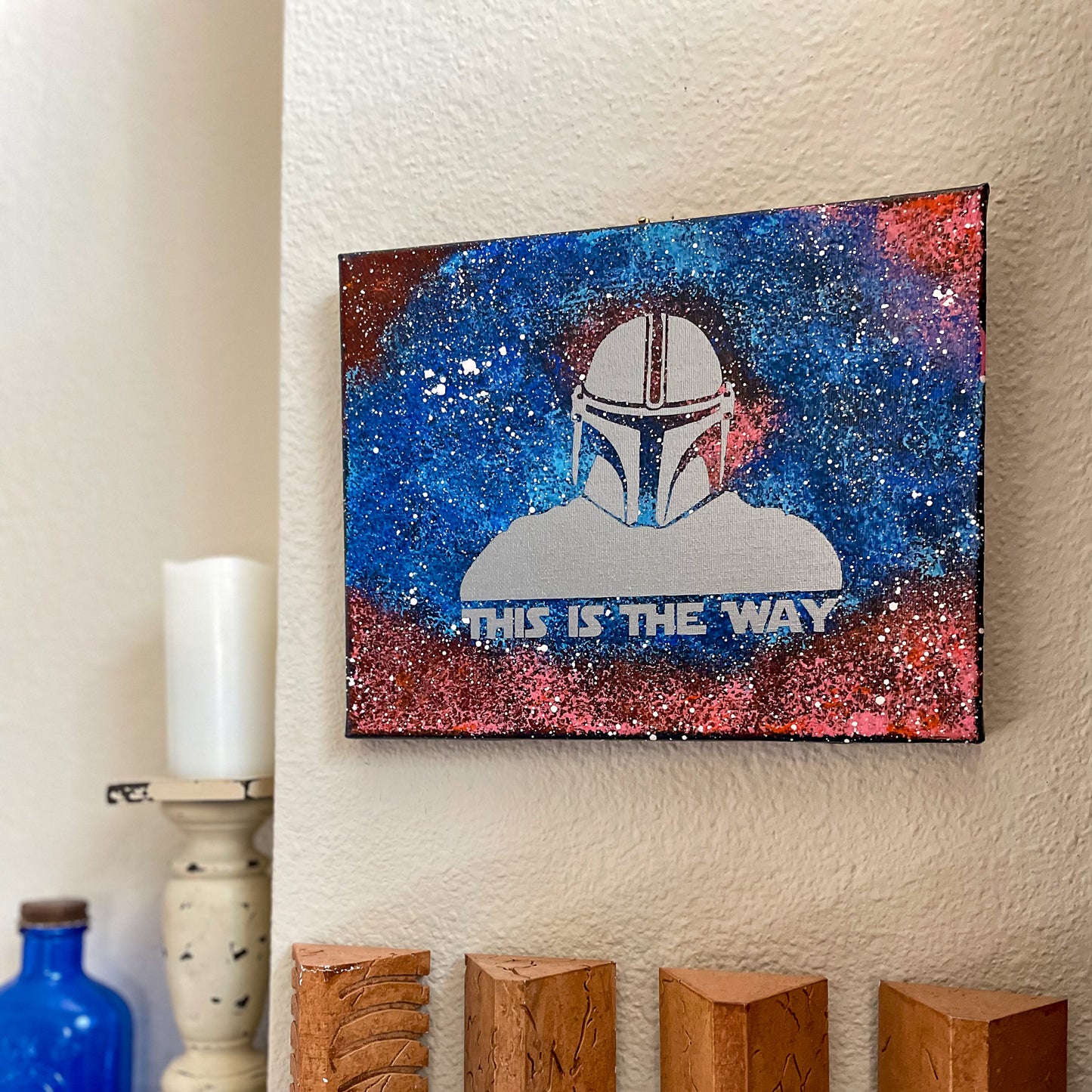 This is the Way Blue and Salmon 8x10 Geek Galaxy Painting