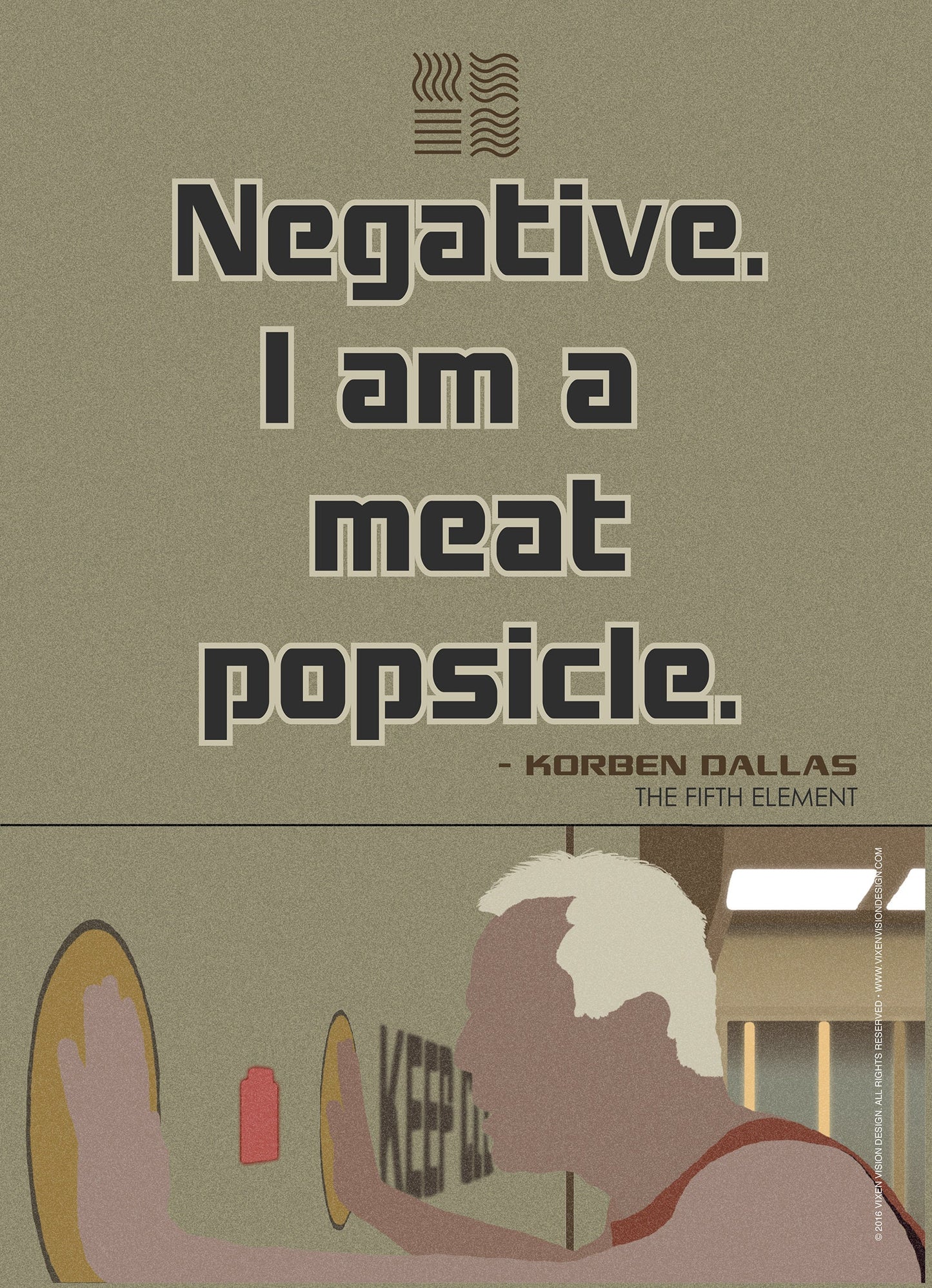 Negative I Am A Meat Popsicle 5x7 Art Card
