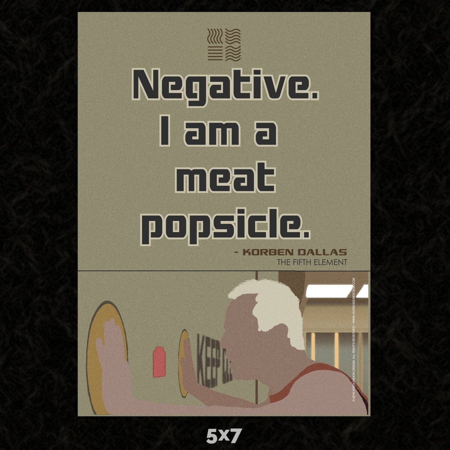 Negative I Am A Meat Popsicle 5x7 Art Card