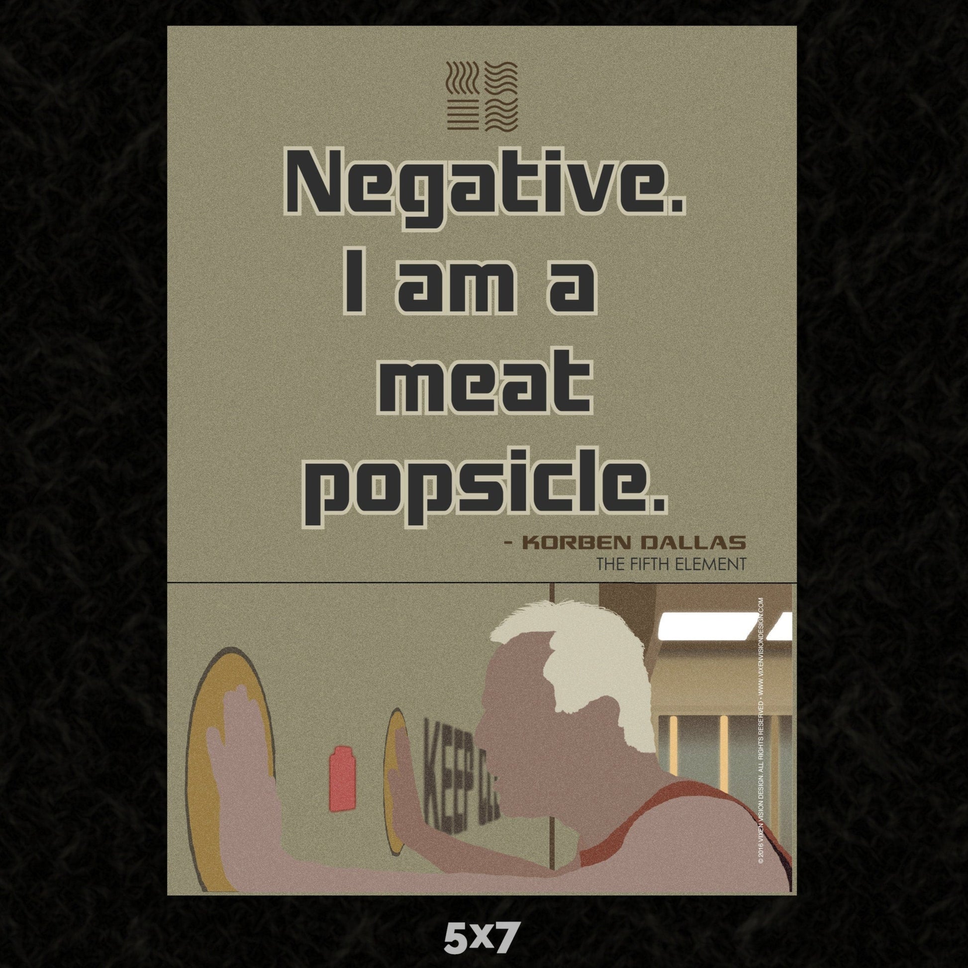 Negative I Am A Meat Popsicle 5x7 Art Card