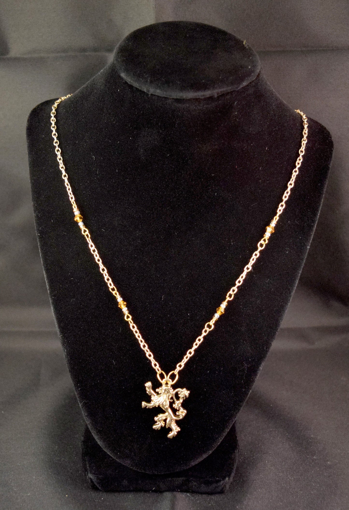 House Lannister Lion Pendant Bead Necklace
