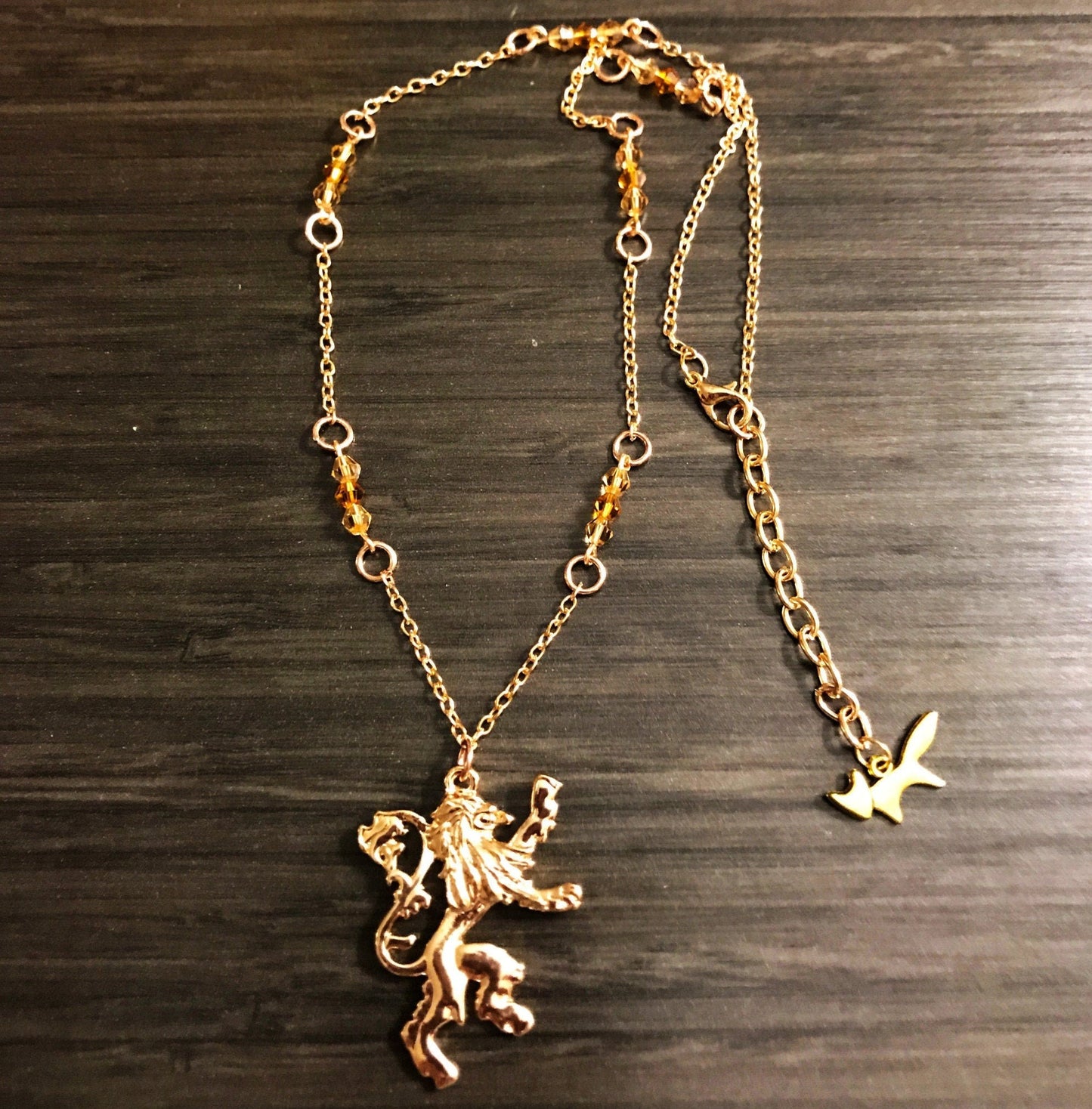 House Lannister Lion Pendant Bead Necklace