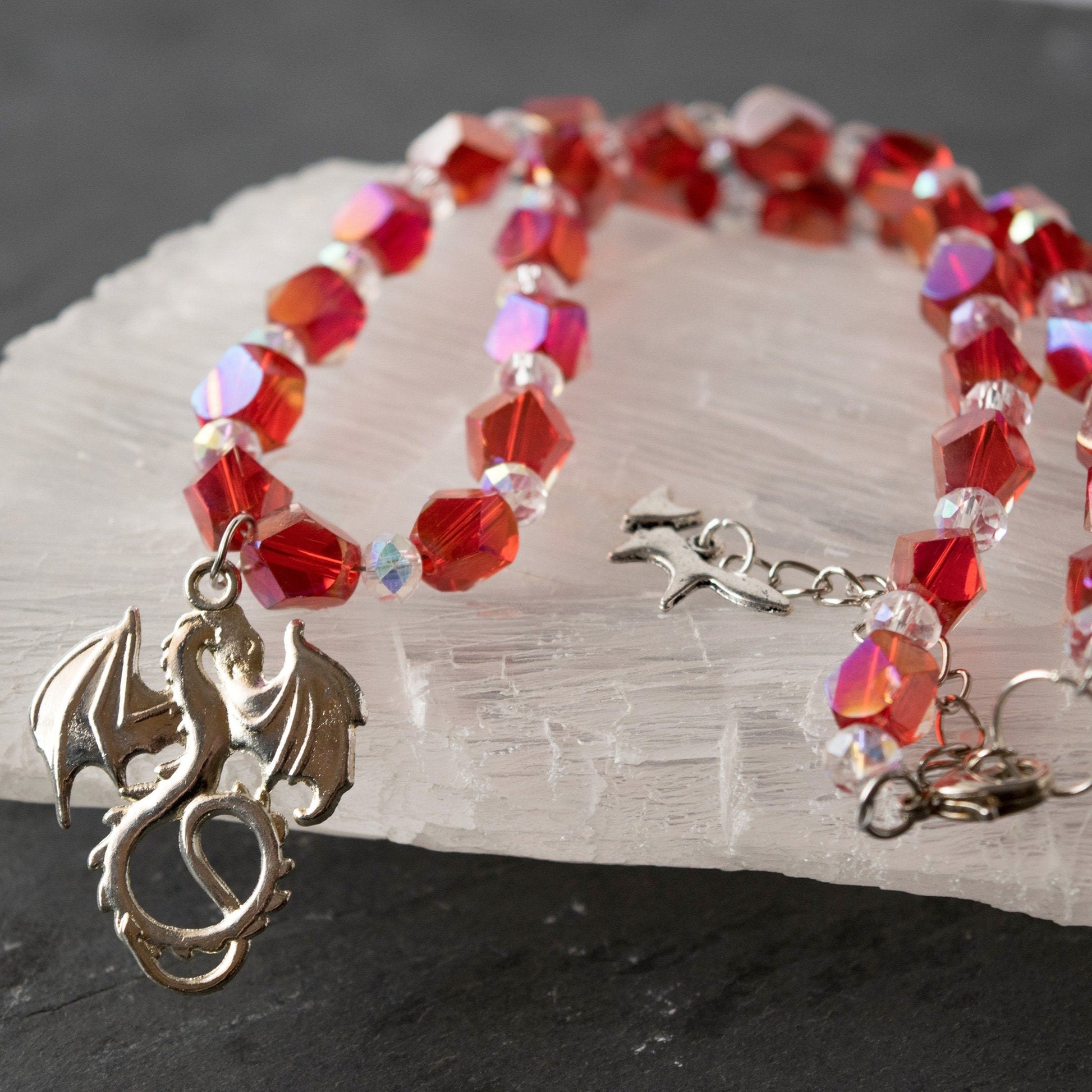 Fiery Dragon Beaded Necklace