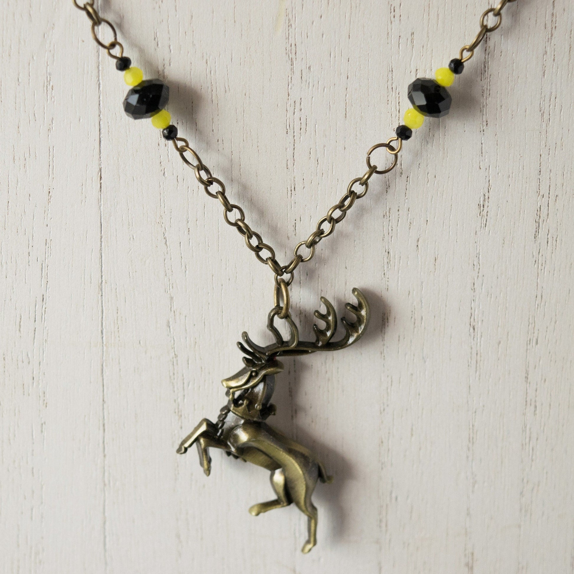 House Baratheon Stag Black and Yellow Bead Necklace