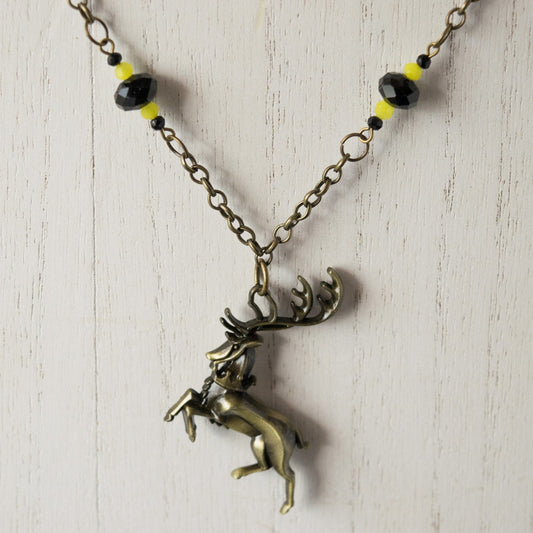 House Baratheon Stag Black and Yellow Bead Necklace