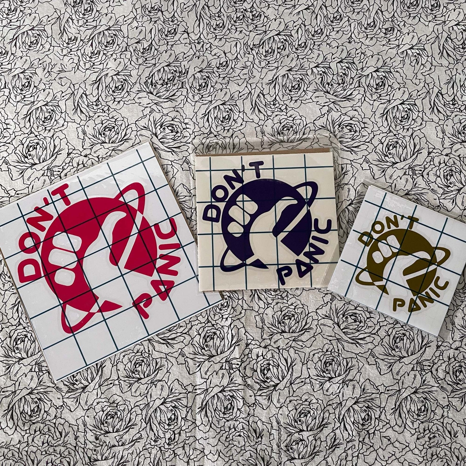 Don't Panic Hitchhikers Guide to the Galaxy Geek Vinyl Decal - 3 decals various colors and sizes