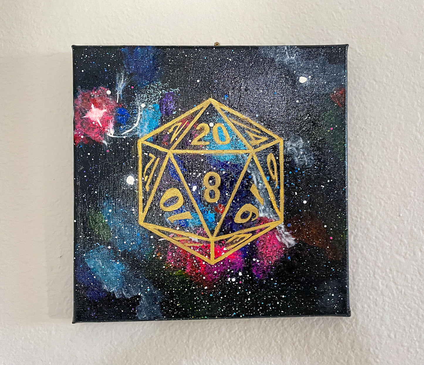D20 Orion Nebula 10x10 Geek Galaxy Painting