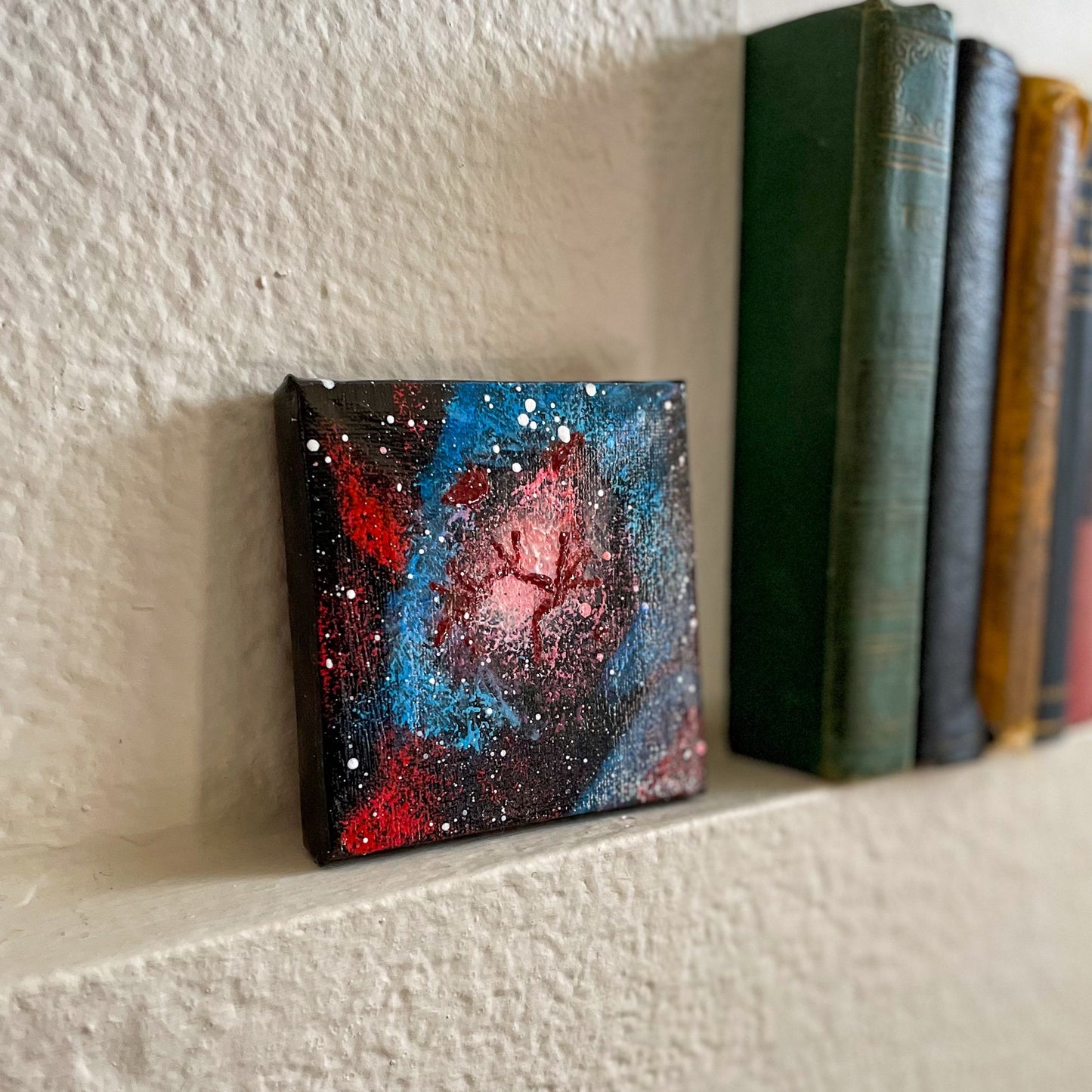Trifid Nebula - M20 - 4x4 Mini Painting on shelf