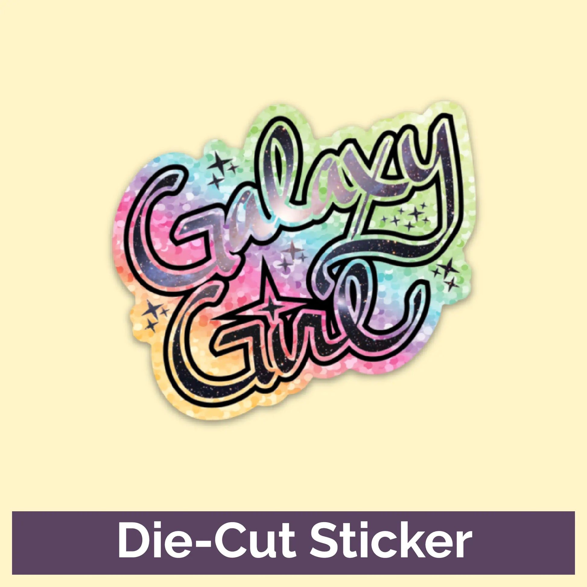 Galaxy Girl Die-Cut Sparkle 3" Vinyl Sticker