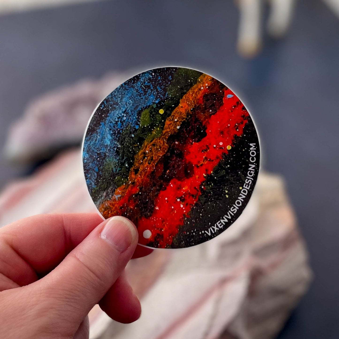 California Nebula in Perseus 3" Circle Sticker in hand