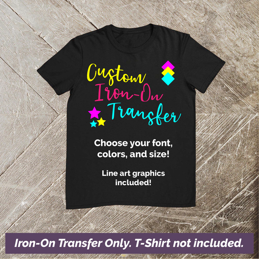 Custom Iron-On Heat Transfer Vinyl on Black shirt