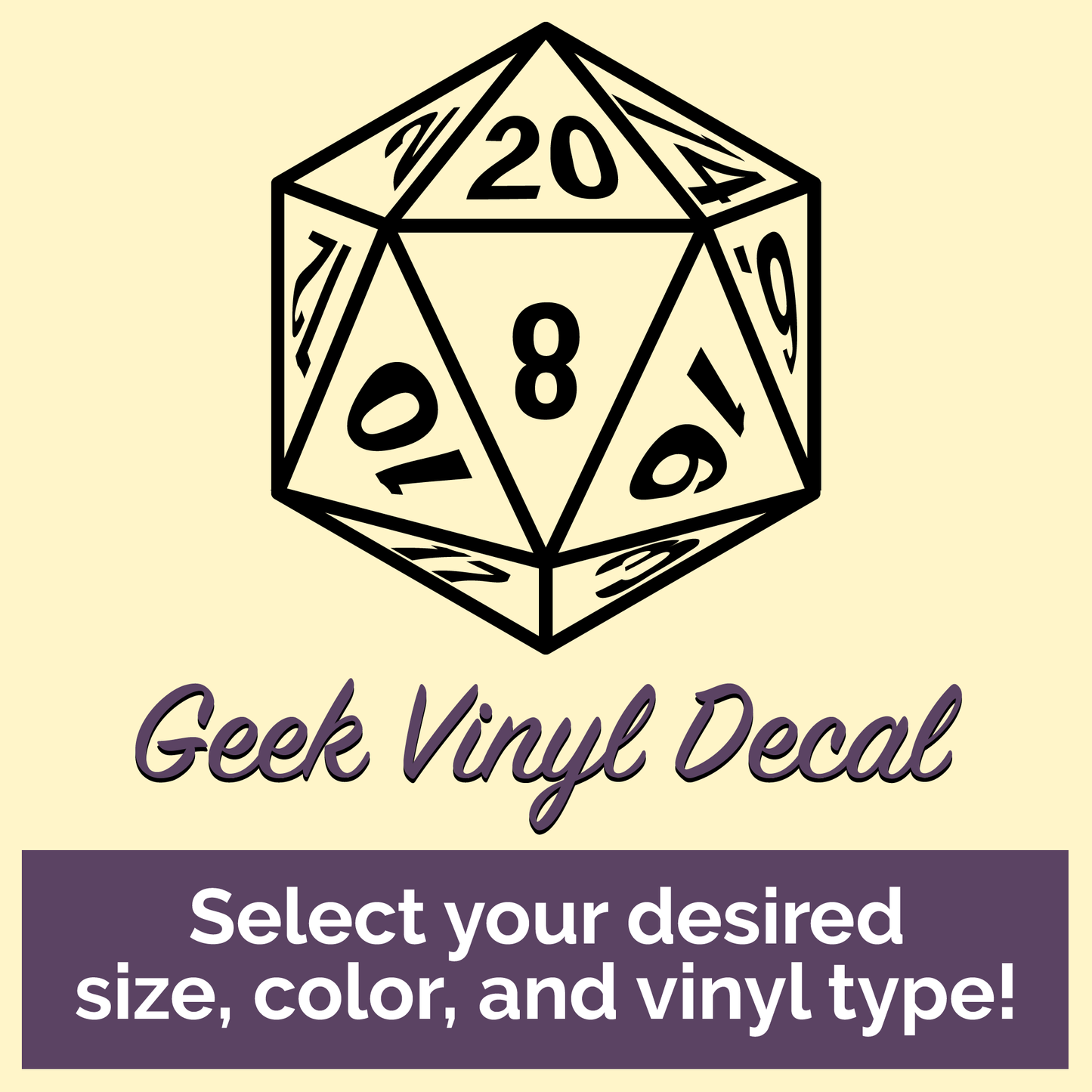 D20 Role-Playing Die Geek Vinyl Decal