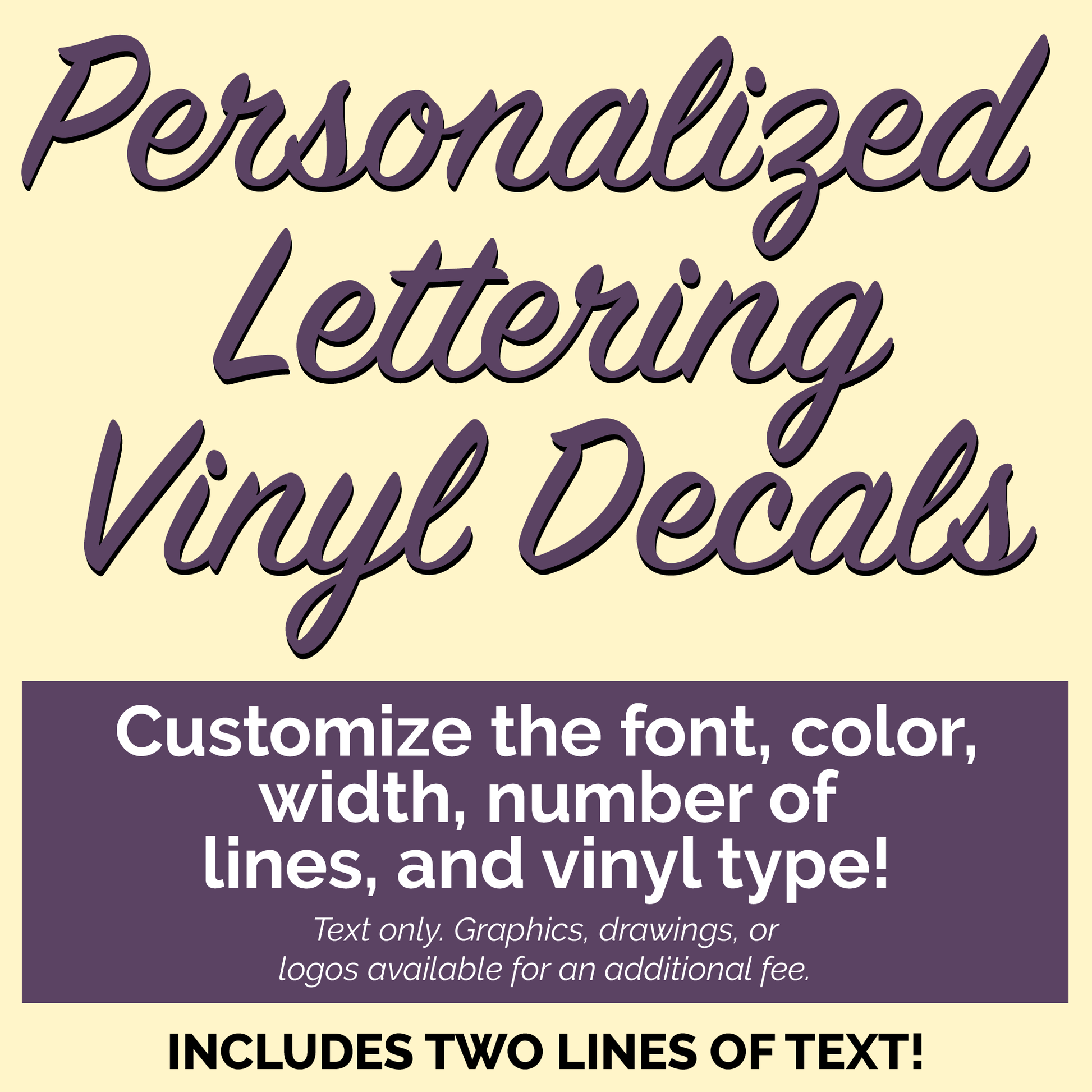 Personalized Lettering Vinyl Decals