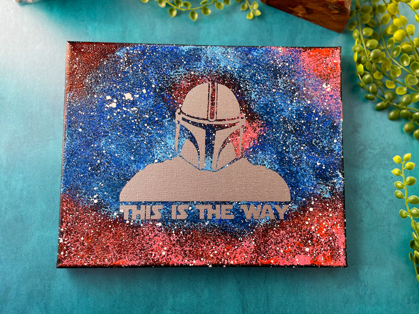 This is the Way Blue and Salmon 8x10 Geek Galaxy Painting
