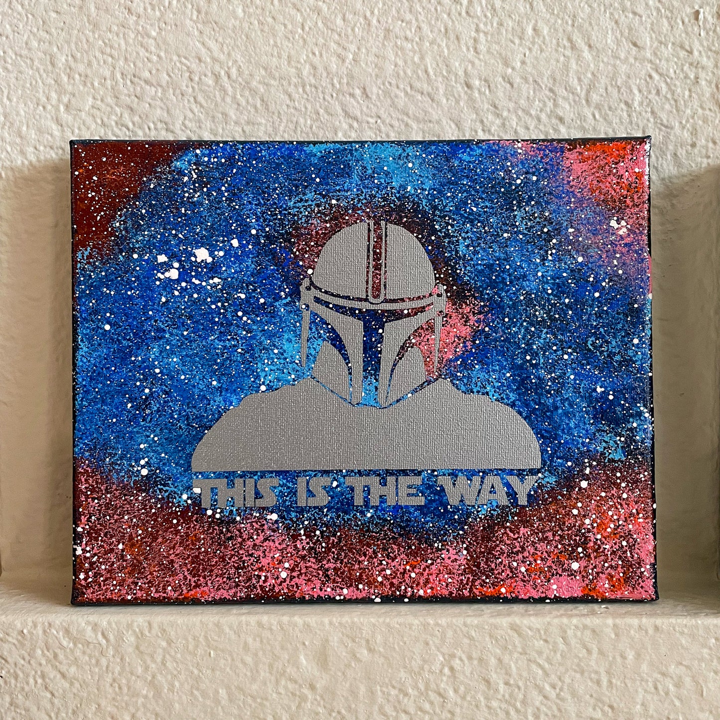 This is the Way Blue and Salmon 8x10 Geek Galaxy Painting