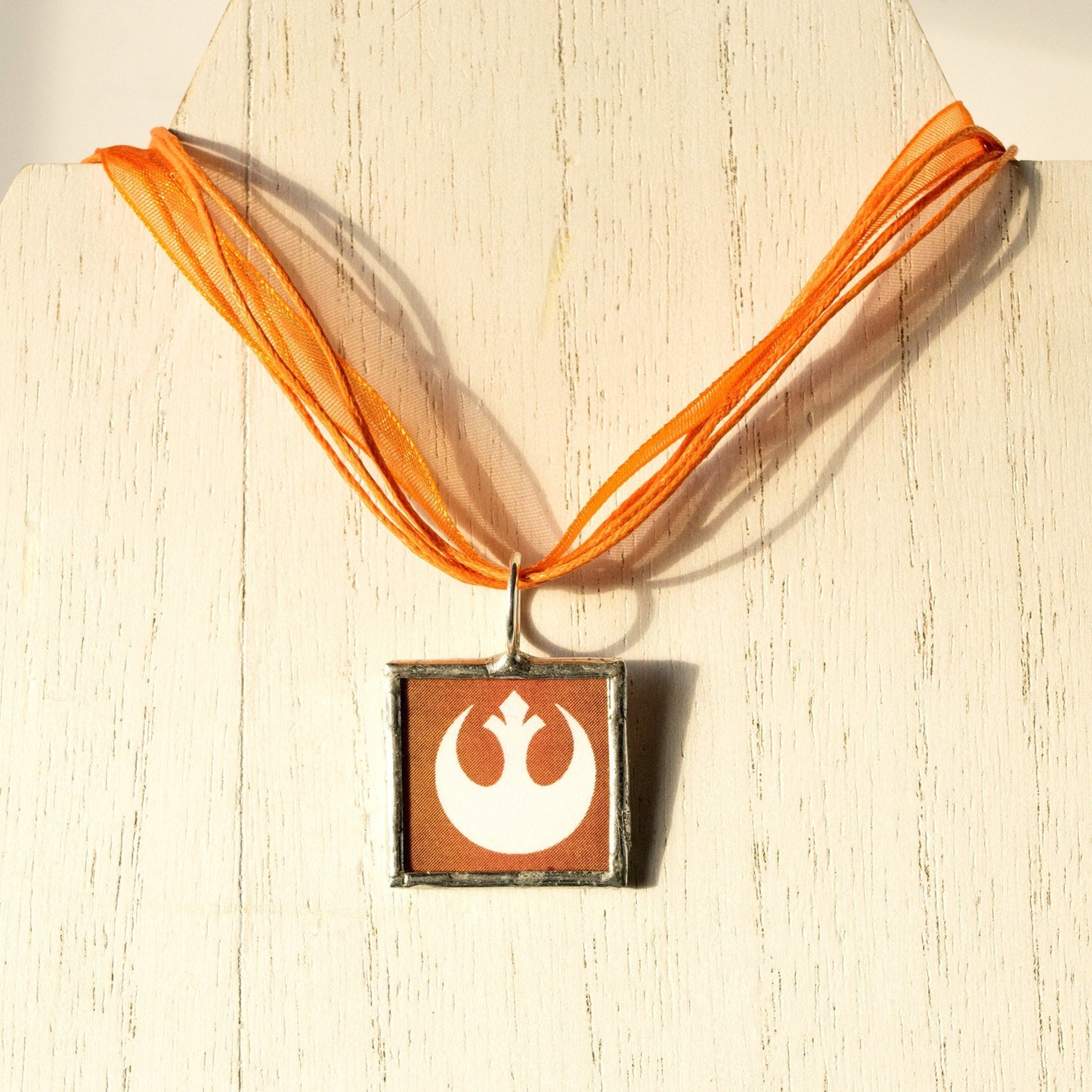 Custom Geeky Symbol Soldered Necklace - Orange Rebel
