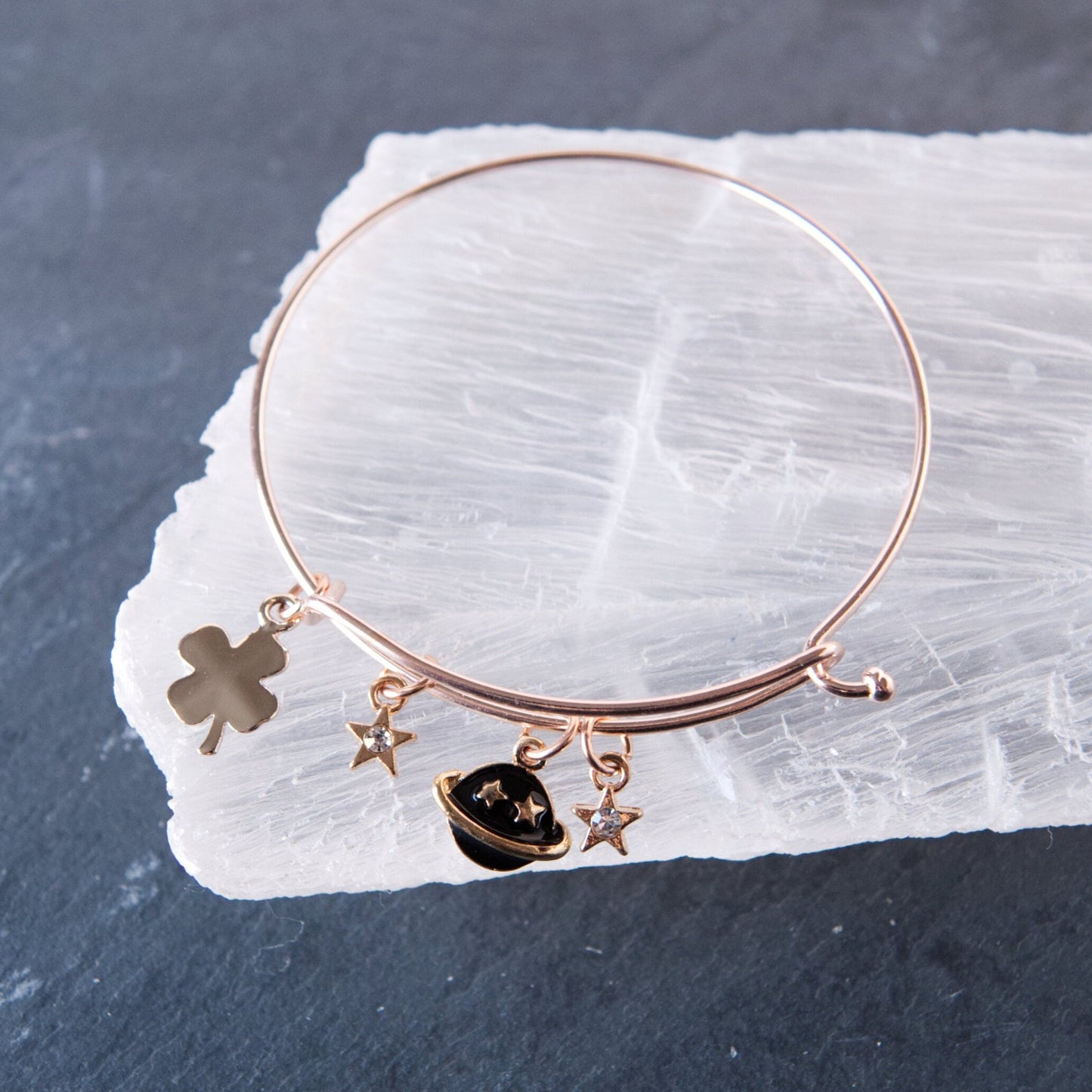 Lucky Stars and Planet Bangle Bracelet