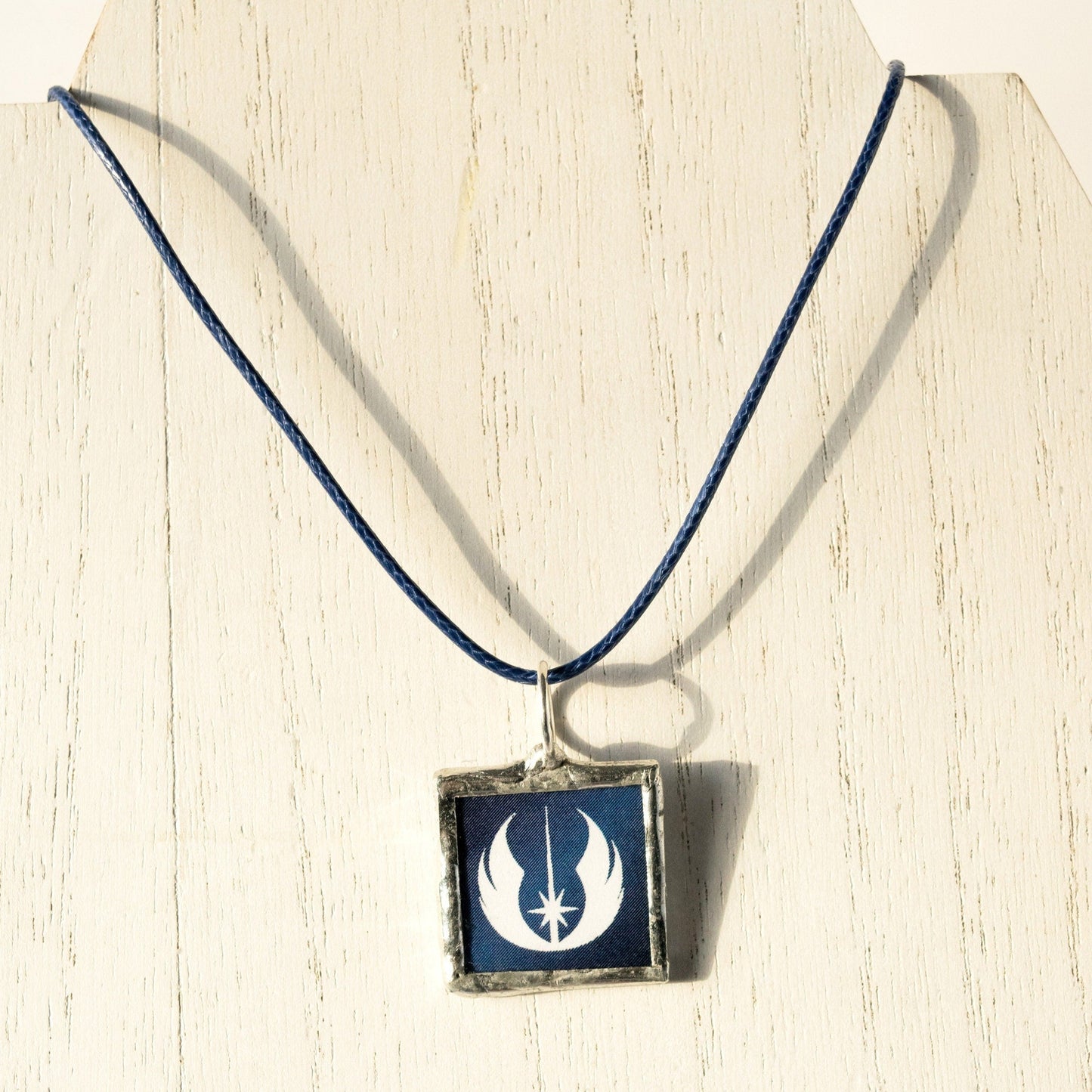 Custom Geeky Symbol Soldered Necklace - Blue Jedi