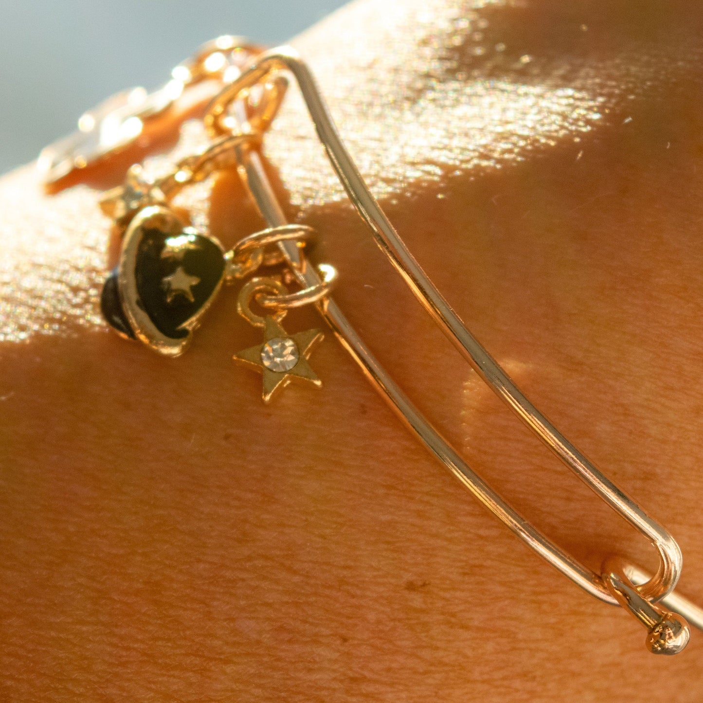 Lucky Stars and Planet Bangle Bracelet