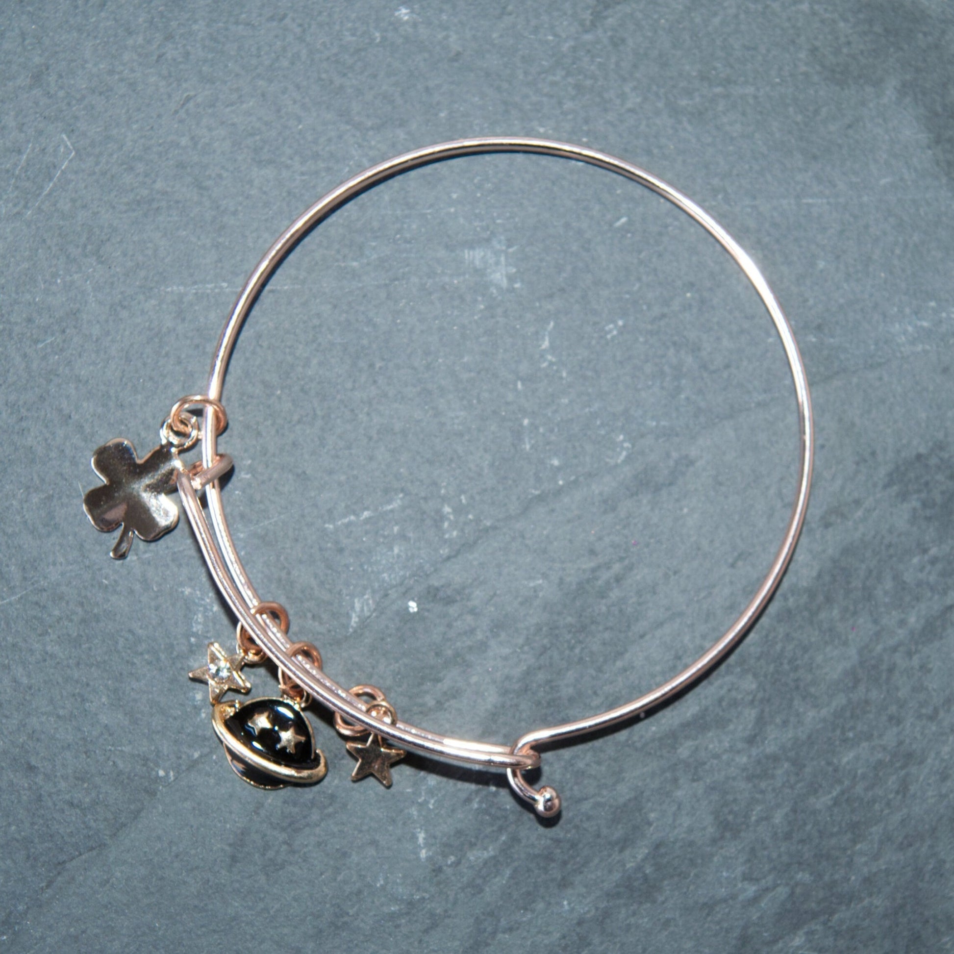 Lucky Stars and Planet Bangle Bracelet